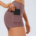 thumbnail image 2 of Sevevn Women's Solid Color Fitting Sports Fitness Training Breathable Shorts Pockets Yoga Shorts, 2 of 5