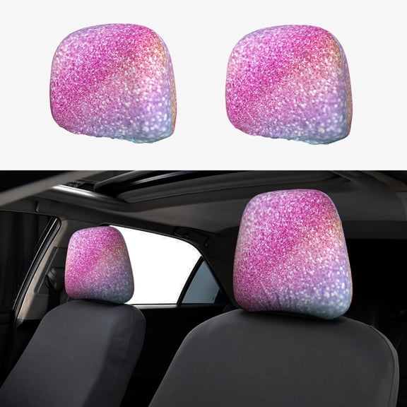 Kdxio Fun Rainbow Pattern Print 2 Piece Car Head Rest Covers Set Auto Front/Rear Seats Headrest Cover Universal Fit Most Cars,Sedan, SUV
