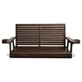 thumbnail image 3 of Innovaze 4.5 Ft Outdoor Wooden Porch Swing with Cupholders, Heavy Duty 880 LBS for 2 Seaters, All-Weather resistant (Deep Brown, Extra-Large), 3 of 7