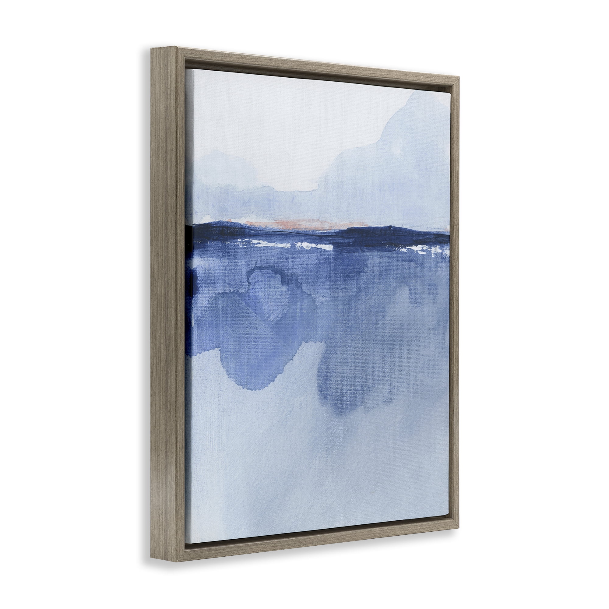 Stupell Industries Abstract Fluid Landscape Abstract Painting Brown Floater Framed Canvas Art Print Wall Art, 17 x 21