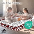 thumbnail image 4 of ODIKA 6'x9' Machine Washable Non-Slip Area Rug, Nordic Winter Plaid Mosaic with Festive Folk High Traffic Rug with Pad, Red, 508112, 4 of 8