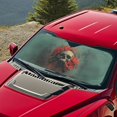 thumbnail image 5 of Xixirimido Car Windshield Sun Shade Universal Fit for SUV Truck Sedan Auto Front Window Sunshade Sun Visor Block UV Rays Keep Cool Car Accessories, Skull Red Poppy Flower, 5 of 8