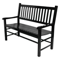 Shine Company Traditional Hardwood Patio Porch Garden Bench in Black