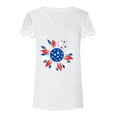 thumbnail image 5 of OAVQHLG3B 4th of July Outfits for Women American Flag T Shirt Summer V-neck Patriotic Shirts Printed Tops T-Shirts Casual Lace Short Sleeve Blouse, 5 of 7