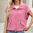 thumbnail image 2 of Womens Vests Plus Size Fall Sleeveless Coat Zip Up Outerwear with Pockets(Pink L), 2 of 6