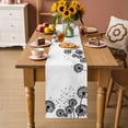 thumbnail image 2 of Dandelion Table Runner - 72 Inch Long Black White Modern Country Rustic Plants Cotton and Linen Blended Dress Scarves Farmhouse Table Runner for Kitchen Dining, Coffee Table, 13" x 72", 2 of 8
