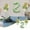 B, variant on 1st Birthday Party Balloon Set | Aluminum Foil Number Balloons 0-9 • Green Decor • Includes Latex Balloons, Ribbon, Straw • Long-Lasting Helium-Compatible Holiday Decoration