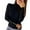 Black, variant on Womens Sweaters Fall Sweaters for Women Women's Stylish Slim Fit Solid Color Crew Neck Button Down Pullover Sweater
