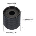 thumbnail image 2 of Perillas de control de volumen y tono para guitarra y bajo con tapa de concha blanca, 6mm, control de volumen de metal negro con llave hexagonal interna, paquete de 3, 2 of 6