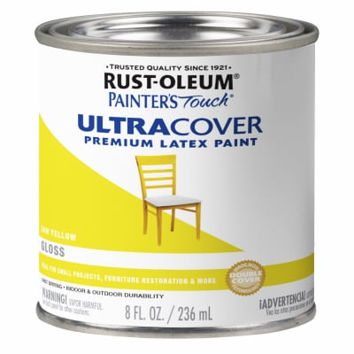 Painter's Touch Ultra Cover Latex Paint, Sun Yellow, 1/2-Pint - 1945730