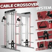 RitFit M1 Smith Machine with Cable Crossover System, Multi-function Squat Rack Power Cage for Home Gym, Power Rack and Packages