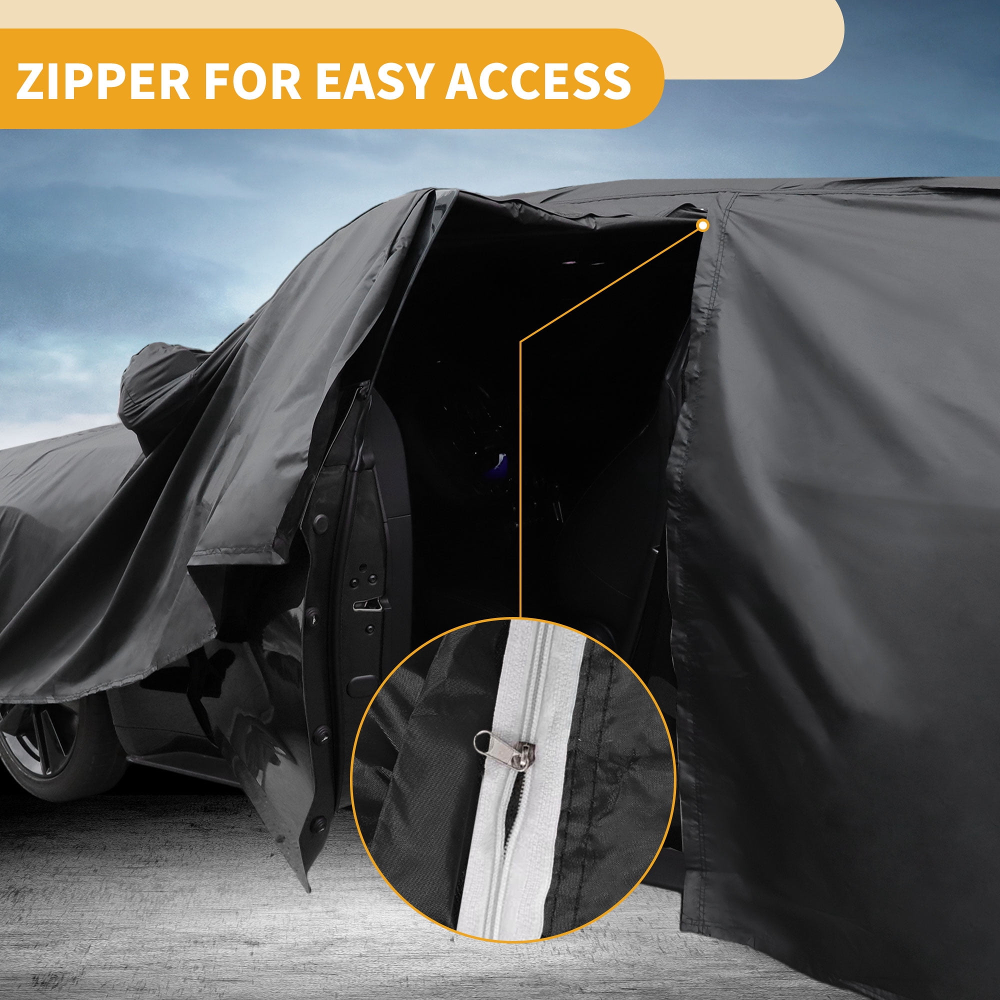 Unique Bargains Durable Waterproof Car Cover Black for Kia Telluride