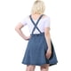 thumbnail image 5 of Women's Plus Size Jeans Suspender Skirt Patch Pocket Side Button Adjustable Strap Denim Overall Dress Blue 4X, 5 of 7
