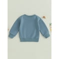 thumbnail image 4 of Cenuakty Baby Boy Sweatshirt Letter Print Round Neck Long Sleeve Pullovers Autumn Tops for Toddler Cute Fall Clothes, 4 of 9