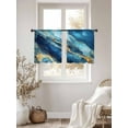 thumbnail image 3 of Abstract Art Sheer Curtains 54 Inches Long 2 Panels Gold Blue Water Ripple Gradient Marbling Light Filtering Semi Sheer Window Curtains Drapes for Bedroom Living Room 52"x54", 3 of 7