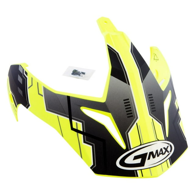 GMAX GM11 Adventure Helmet Visor Peak w/Screws Matte Silver/HiVis Yellow/Black
