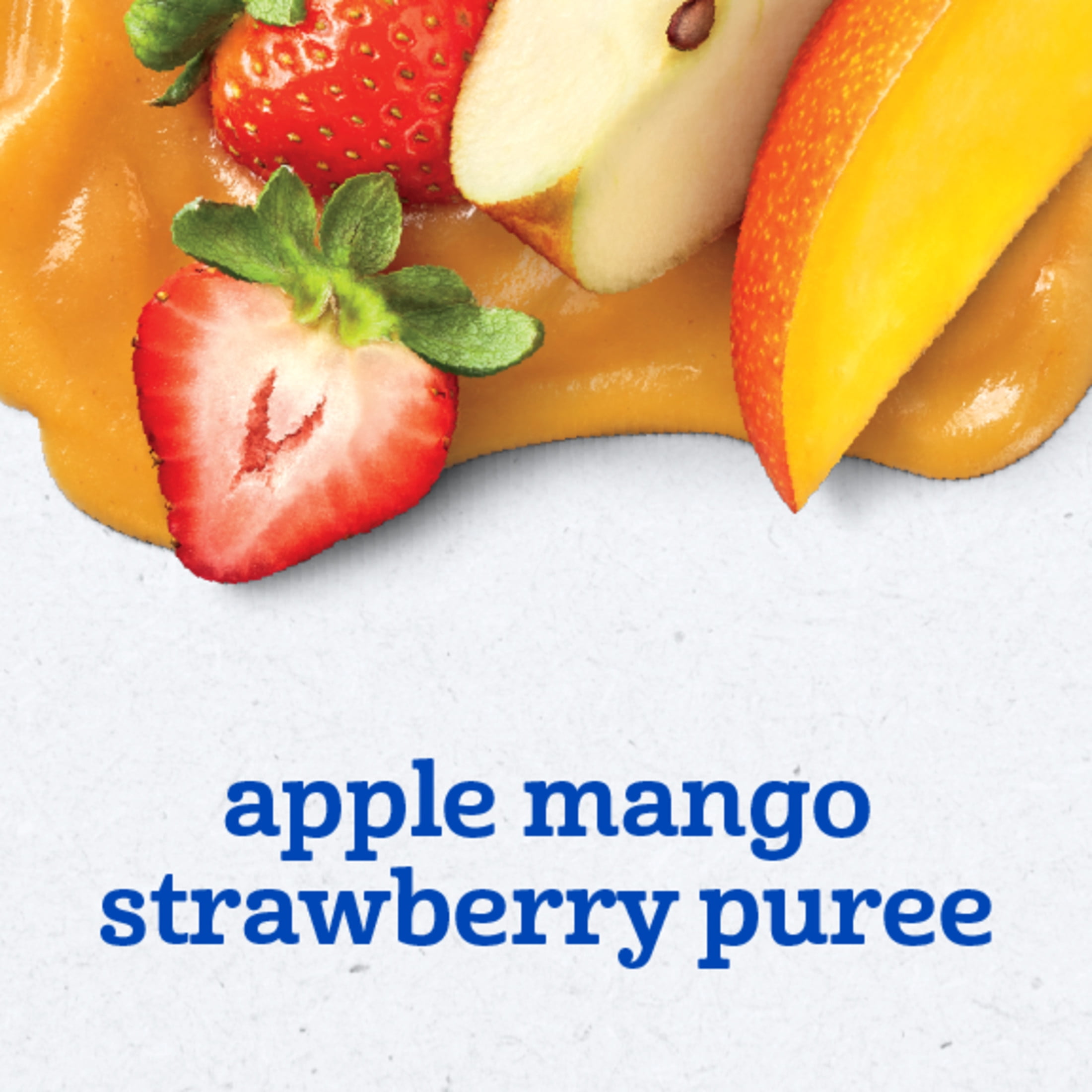 Gerber Stage 2 Baby Food, Apple Mango Strawberry, Puree Baby Pouches