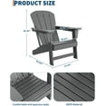 thumbnail image 3 of Outdoor Adirondack Chairs, HDPE Plastic Patio Chairs for All Weather, Weather-Resistant Fire Pit Chair with Wide Armrests & Slatted Back, for Patio, Deck, Lawn, Gray, 3 of 8
