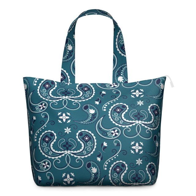 Paisley Boho Design Duffel Vintage Floral Weekender Bag with Artistic Ethnic Pattern, Chic Mala Inspired Design