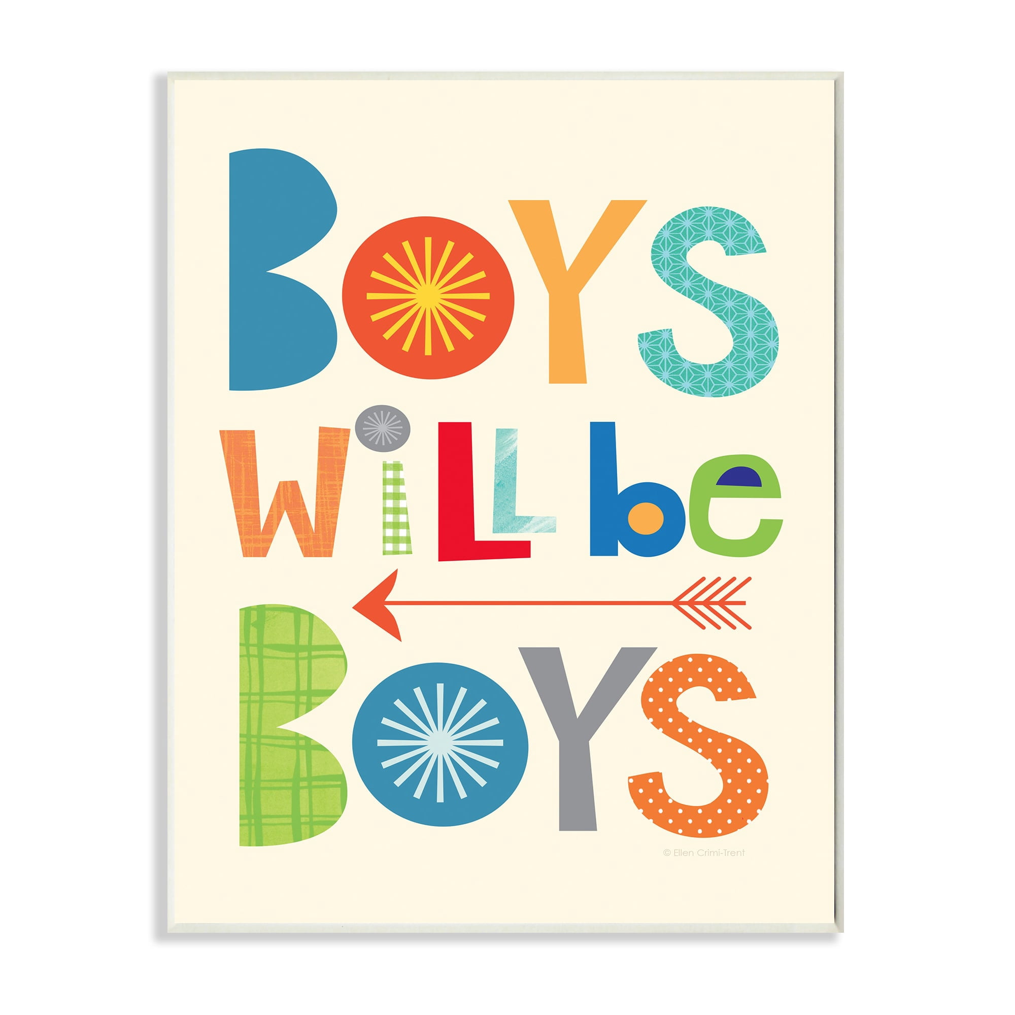 Stupell Boys Will Be Boys' with Arrow Multi-Color Wall Plaque Art