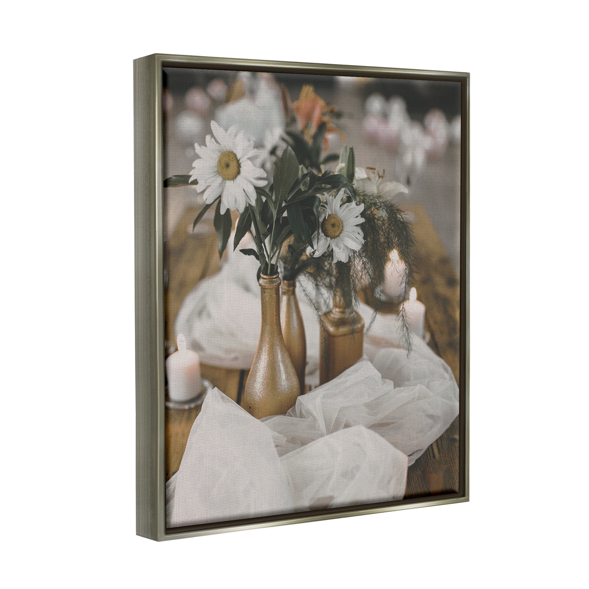 Stupell Industries Rustic Floral Still Life Botanical & Floral Photography Gray Floater Framed Art Print Wall Art, 25 x 31