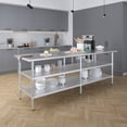 thumbnail image 5 of AmGood 30 in. x 96 in. Stainless Steel Table with Two Undershelves | Metal Utility Kitchen Prep Work Table | NSF, 5 of 9
