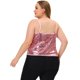 thumbnail image 4 of Plus Size Tops for Women Sequined Shining Camisole Club Party Sparkle Cami Top Pink 2X, 4 of 6