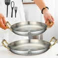 thumbnail image 4 of Spanish Paella Pan, Hand-Hammered Paella Cooking Pan with Two Riveted Handles Seafood Snack Plate for Kitchen Restaurant, 4 of 5