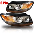 thumbnail image 3 of Pair For 2007 2008 2009 2010 2011 2012 Hyundai Santa Fe  Left + Right Parking Headlights Head Lamp 6 Pin, 3 of 24