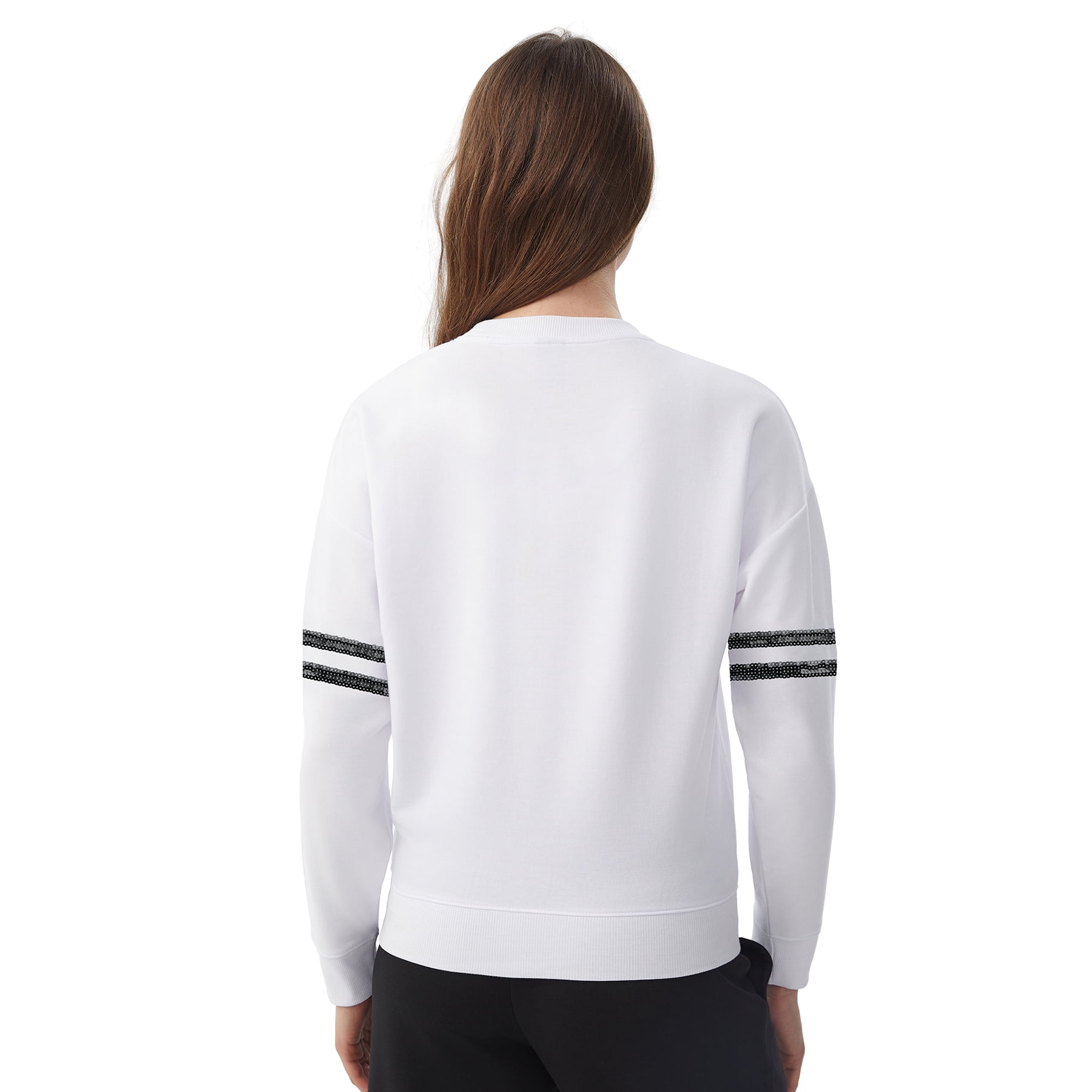 NFL Womens Las Vegas Raiders Cozy Sequin Crew Neck Sweatshirt
