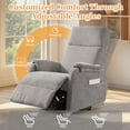 thumbnail image 3 of YSICK Fauteuil Inclinable Pivotant Manuel pour Petits Espaces en Chenille pour Salon, Gris, 3 of 7