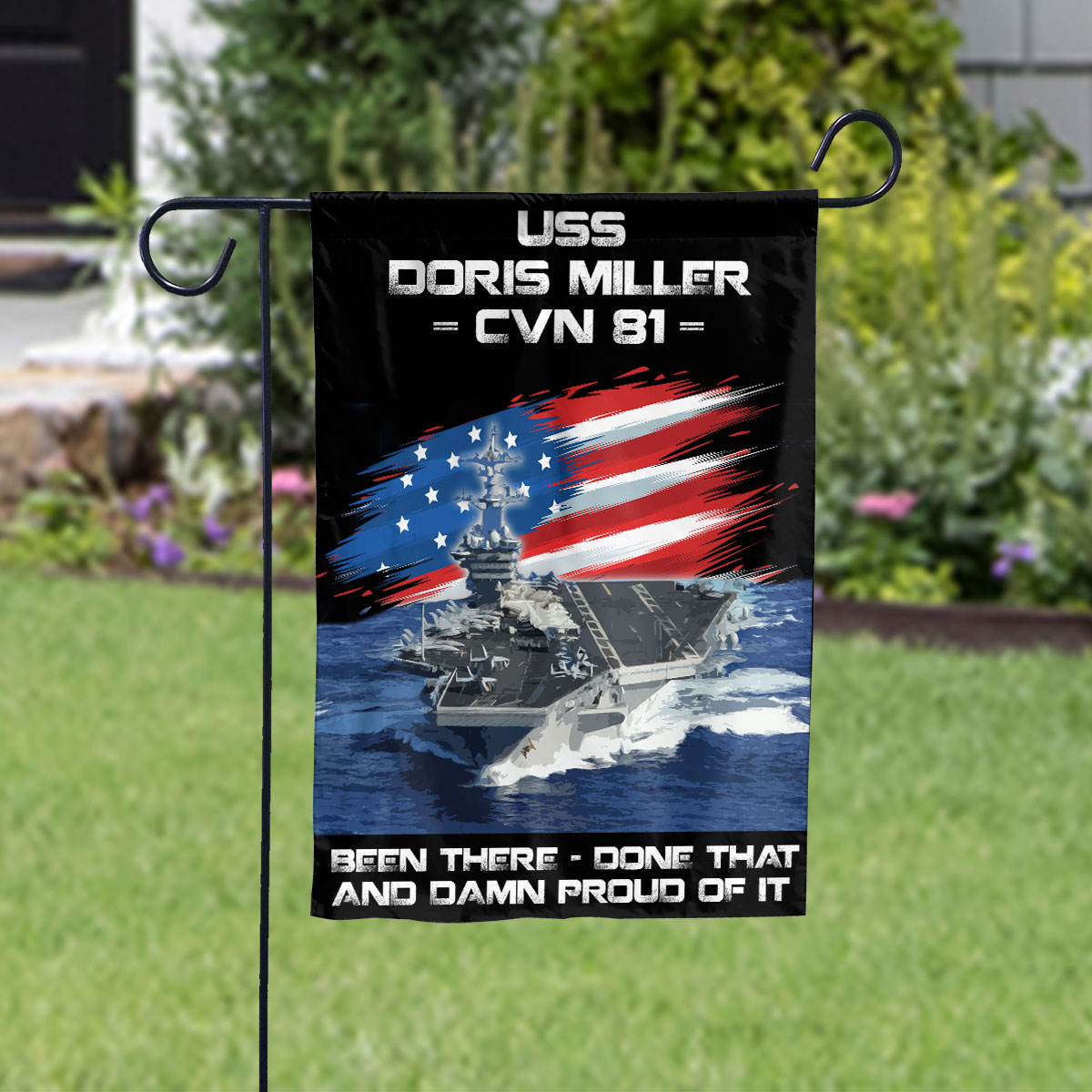 USS-DORIS-MILLER-CVN-81 Veterans Day, Flag Ship 4th of July , Patriotic Flag House Flag, Double-Sided Decorative Outdoor Flag, Patriotic Polyester Yard Flag 29.5 x 39.5 in