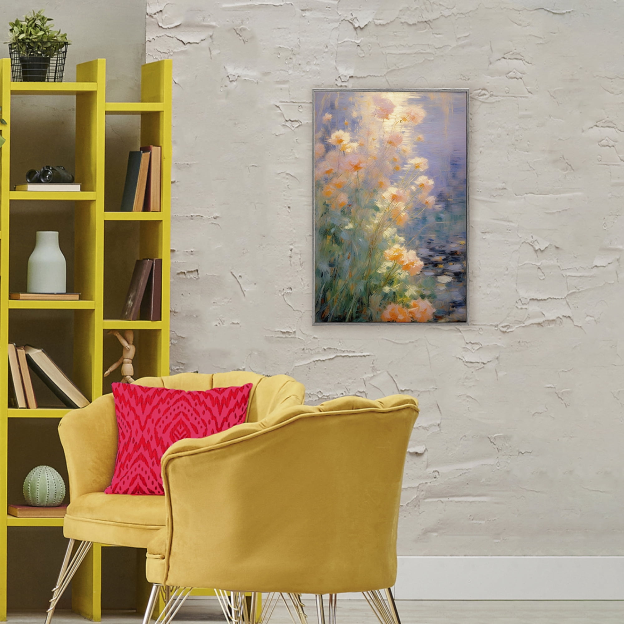 Stupell Industries Sunlit Pastel Blossoms Impression Gray Framed Giclee Art, design by Angie Hawke