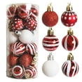 thumbnail image 2 of Qocolhg 24 Pcs Shatterproof Christmas Ball Ornaments Set, Glittering Plastic Hanging Decorations Elf Balls Swirl Candy Cane Peppermint Red and Green Christmas Tree Pendants for Xmas Tree Decoration, 2 of 3