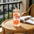 thumbnail image 1 of EGNMCR Kitchen Gadgets 400ml Glass Water Cup With Cup Lid And Glass Straw Detachable Butterflys Decoration Beverage Cup Coffee Cup Cold Drink Cup Outdoor Or Home Office Drinking Cup glass water cup, 1 of 6