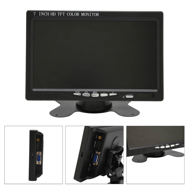 7 Pouces Voiture VGA AV HD Interface 1024x6007 Résolution Mini PC pour Caméra de Recul de Sécurité Véhicule Portable