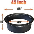 thumbnail image 2 of Outdoor 45-Inch Outer/39-Inch Inner Fire Pit Ring Smokeless,Duty Solid Metal Steel Round Firepit Rim Insert for DIY Fire Pits, Outdoor Above or In-Ground, Camping Garden Patio Backyard.，Fire Pit, 2 of 7