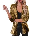 thumbnail image 1 of JFBUJC Blazer à Sequins pour Femmes, Veste Ouverte à Manches Longues, Cardigan de Fête Scintillant, 1 of 5