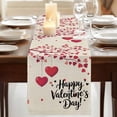 thumbnail image 3 of Table Runners 72 Inches Long Dress Scarves, Happy Valentines Day Farmhouse Kitchen Table Runner, Coffee Tablerunners, Red Love Branches Spring Beige 14x72 Inch, 3 of 9