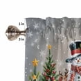 thumbnail image 5 of Grey Christmas Kitchen Curtains and Valances Set, Xmas Snowman Tree Elk Snowflake Rod Pocket Window Valance 18 Inch Window Curtain Panels for Living Room Bedroom Laundry, 27.5x36in, 3 Pieces, 5 of 7