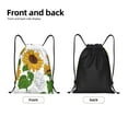 thumbnail image 5 of Kdxio Plump Sunflower And Sketch Print Drawstring Backpack Bag,Waterproof Draw String Back Sack, Gym Drawstring Bags Swim Bag For Unisex, 5 of 9
