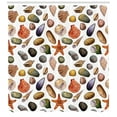 thumbnail image 3 of Shells Shower Curtain, Beach Sand Theme Watercolor Drawing of Sea Elements Sea Stones Starfish and Seashell, Fabric Bathroom Set with Hooks, 69W X 70L Inches, Multicolor, by Ambesonne, 3 of 3