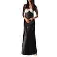 thumbnail image 1 of Txlixc Faldas largas de verano para mujeres, faldas de playa sin mangas con tirantes de hombro y lazos Txlixc moda, 1 of 6