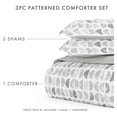 thumbnail image 4 of Noble Linens 3-Piece Light Gray Moonlight Stars Reversible Print Comforter Set, King/CalKing, 4 of 10