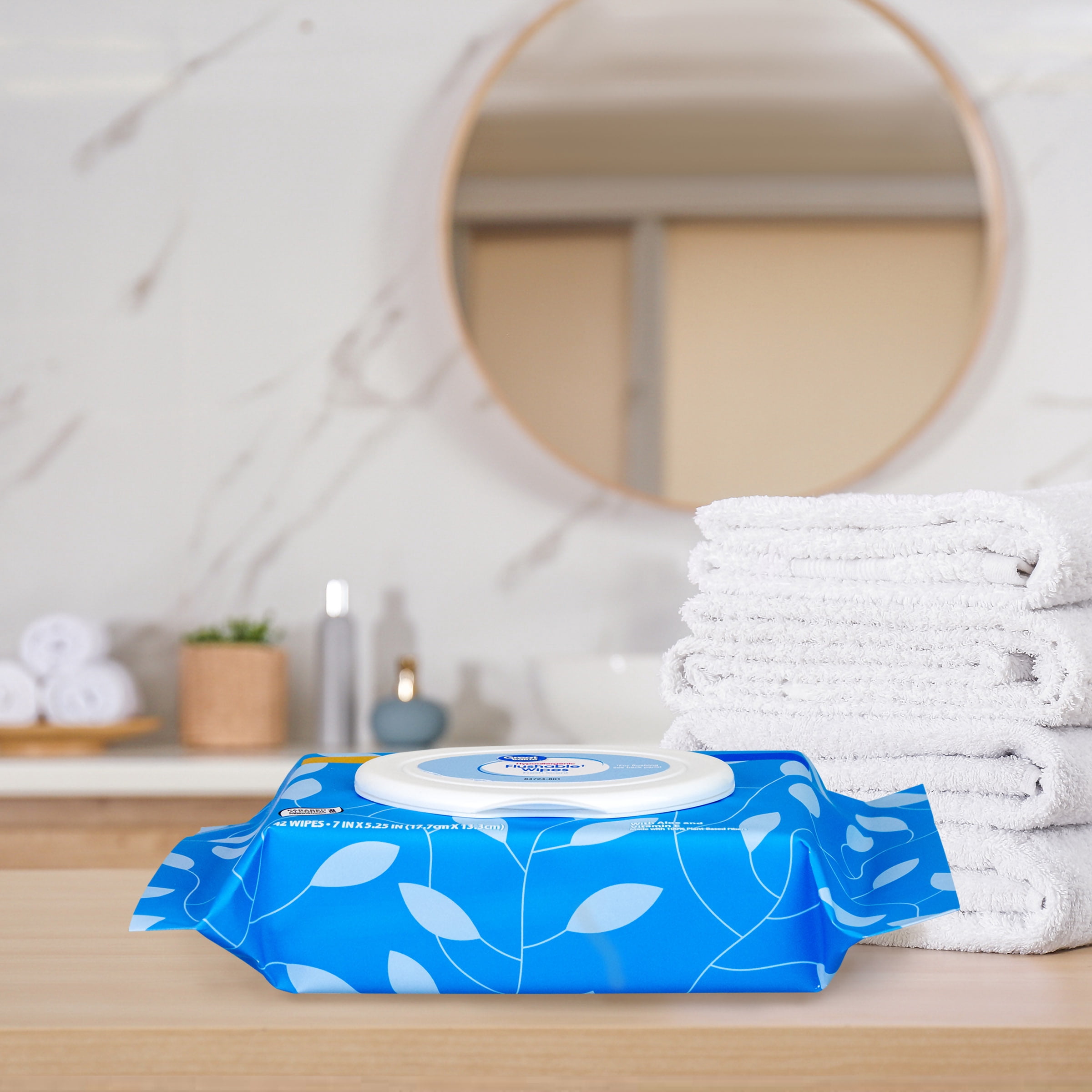 Great Value Fresh Scent Flushable Wipes, 1 Flip-Top Pack, 42 Total Flushable Wipes