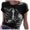 Black, variant on Ichuanyi Womens Tops, Summer Clearance Ladies Fashion Top Short Sleeve Tight Graphic Round Neck Print T-Shirt