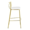 thumbnail image 3 of Modern Charlotte 30" Contemporary Fixed-Height Barstool In Gold Metal And White Faux Leather - Set Of 2, 3 of 7