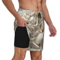 thumbnail image 2 of Kdxio Starfish And Sea Shells Print Men'S Swim Trunks With Compression Liner 7 Inch Inseam Quick Dry Swim Shorts, 2 of 7