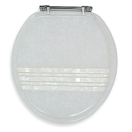 Ginsey Mother of Pearl Banded Lid Standard Resin Toilet Seat, Measures 16.33