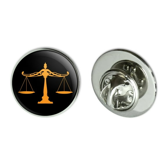 Scales Of Justice Legal Lawyer Metal 0.75" Lapel Hat Pin Tie Tack Pinback